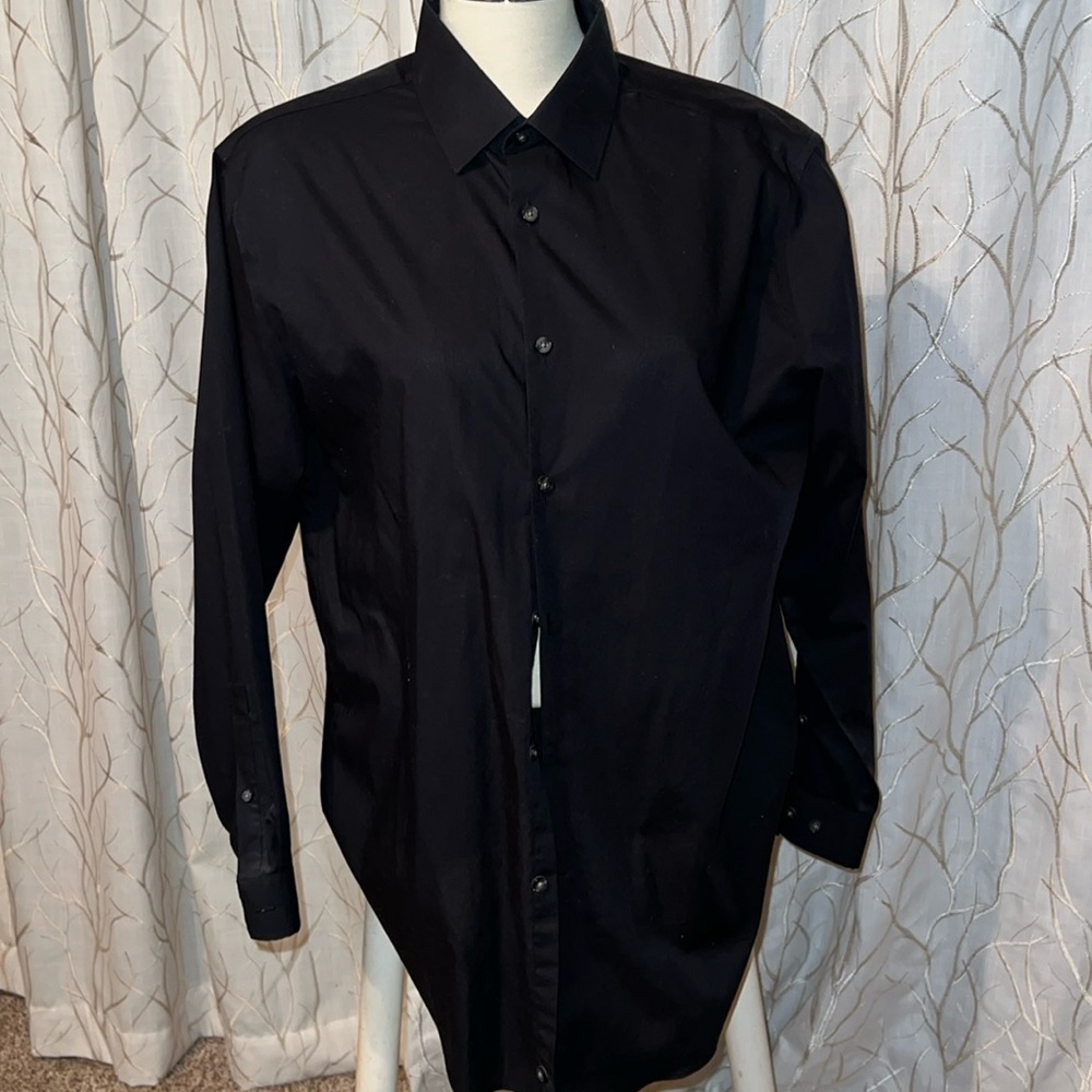 JF J.Ferrar Black Dress Shirt